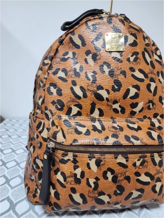 Authentic MCM Leopard Print Backpack Brown/Black main image 13